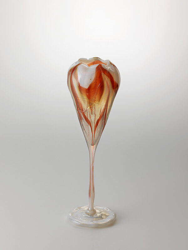 Quezal Art Glass Factory, Ziervase in Form einer Krokusblüte, ohne Datierung