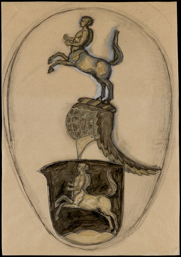 Franz von Stuck, Entwurf zum Wappen von Franz von Stuck, 1906