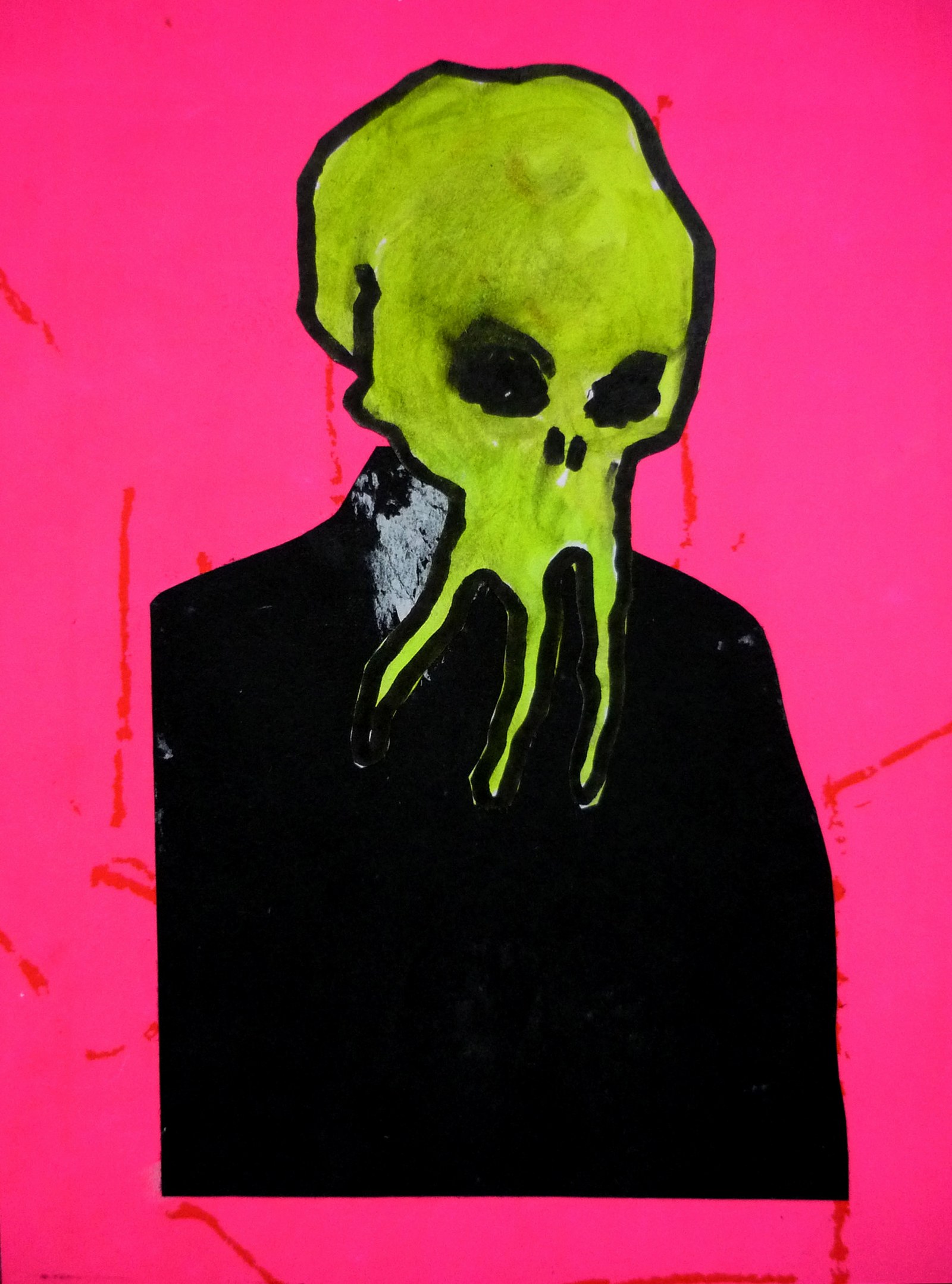 Cris Koch: Mein Lehrer (streng, aber nett), 2009, 196 x 148 mm, Marker, Siebdruck auf Papier, © Cris Koch