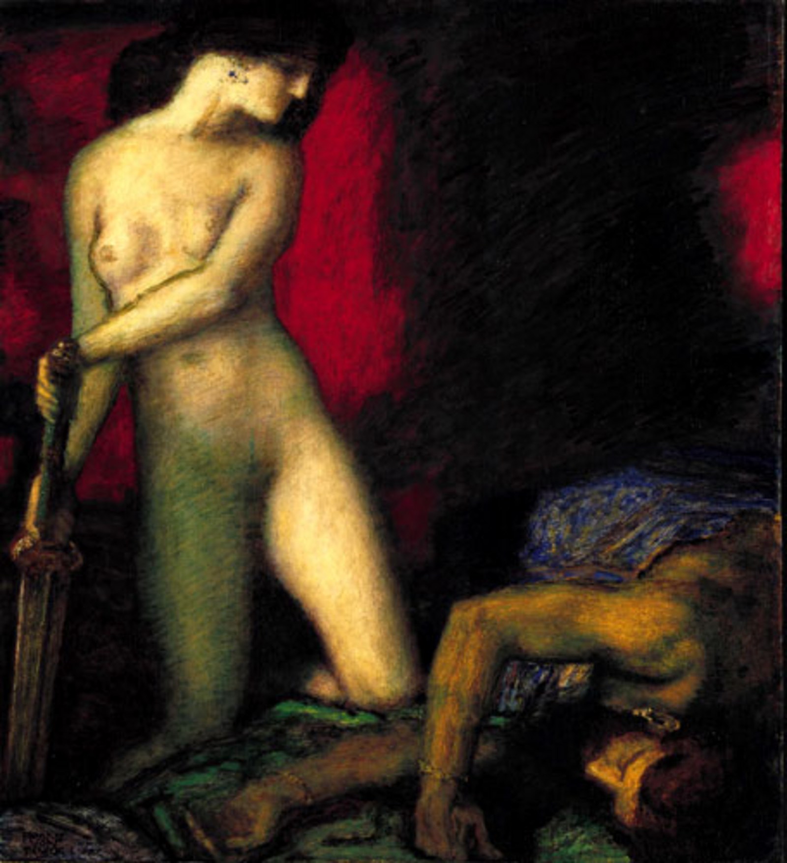 Franz von Stuck: Judith und Holofernes, 1927, Syntonosfarben auf Holz, Privatbesitz, Foto: Heinrich Voss