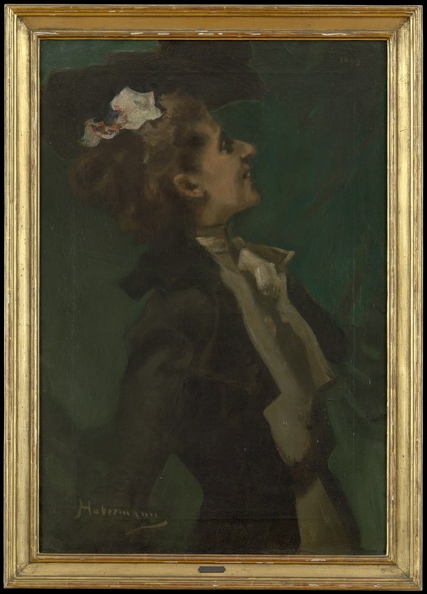 Hugo von Habermann, Bildnis in Grün, Fräulein Olga Hess, 1899