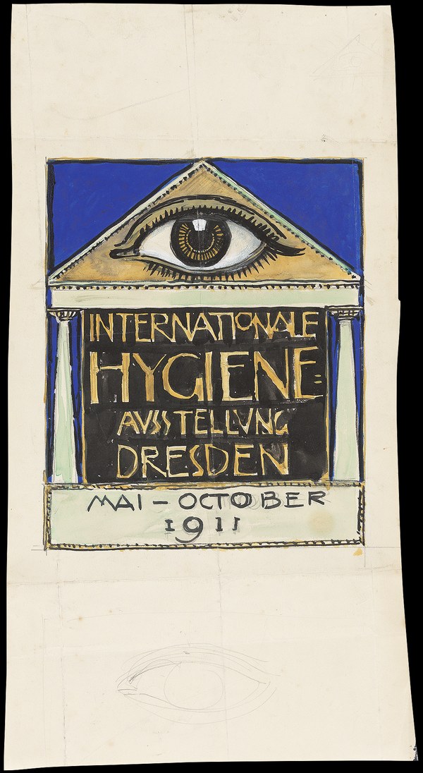 Franz von Stuck, Entwurf für das Plakat "Internationale Hygieneausstellung Dresden" 1911, um 1911