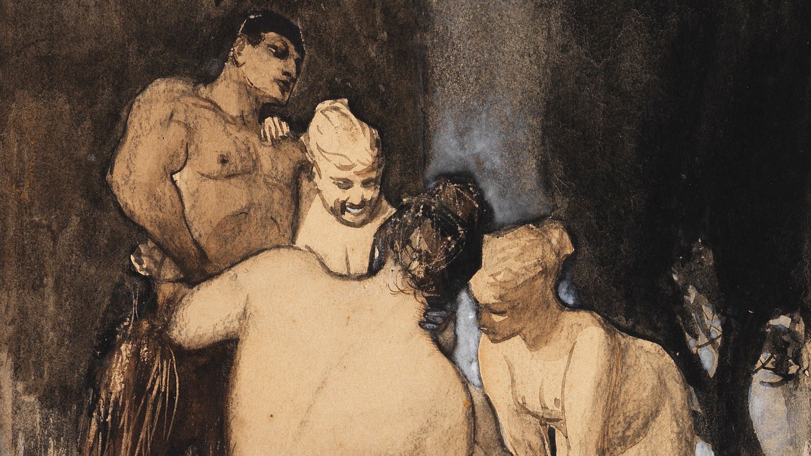 Franz Stuck, Satyr mit Nymphen und Kind, um 1889, Museum Villa Stuck, Foto: Nikolaus Steglich