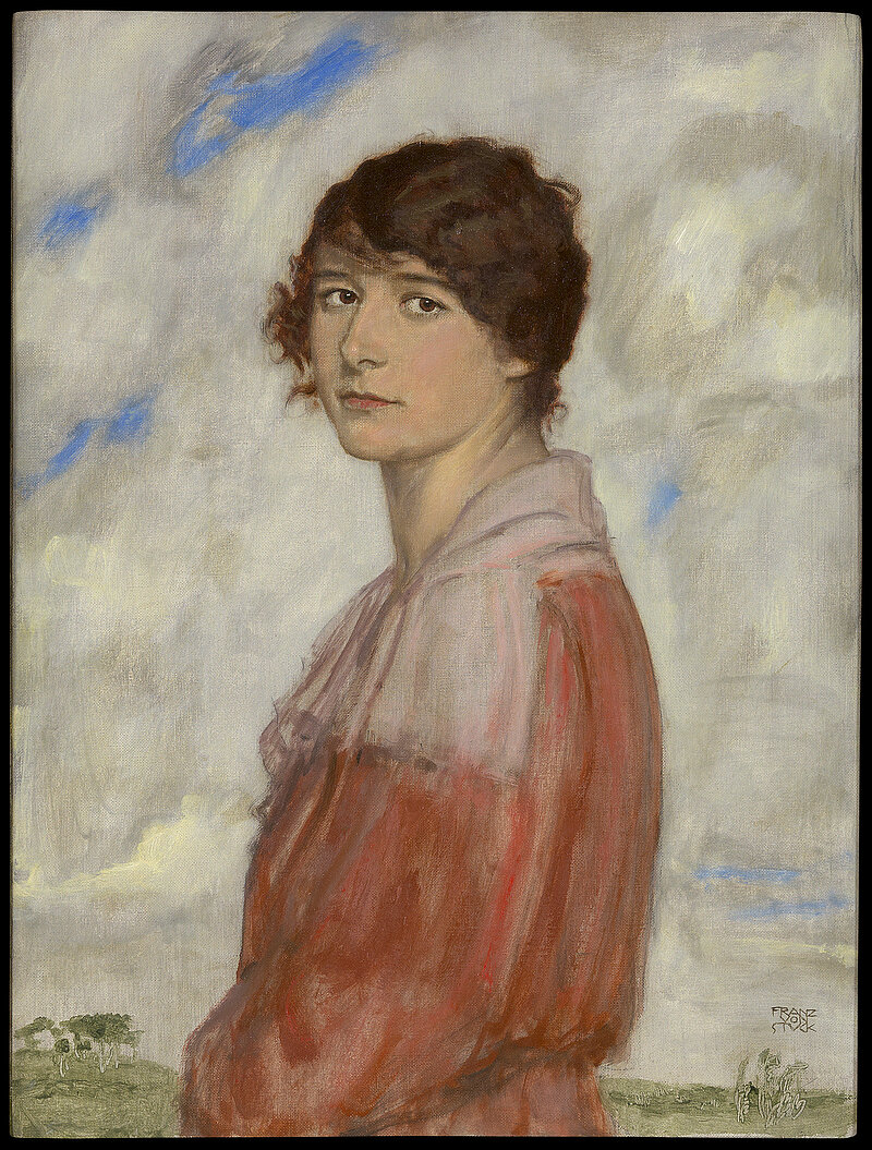 Franz von Stuck, Dame in Rot, um 1918