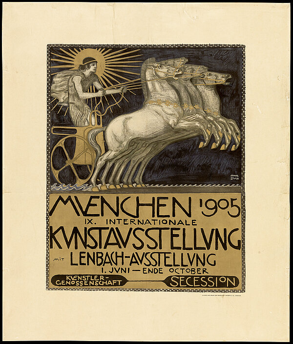 Franz von Stuck, Plakat zur IX. Internationalen Kunstausstellung in München, 1905