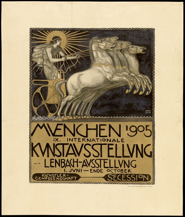 Franz von Stuck, Plakat zur IX. Internationalen Kunstausstellung in München, 1905