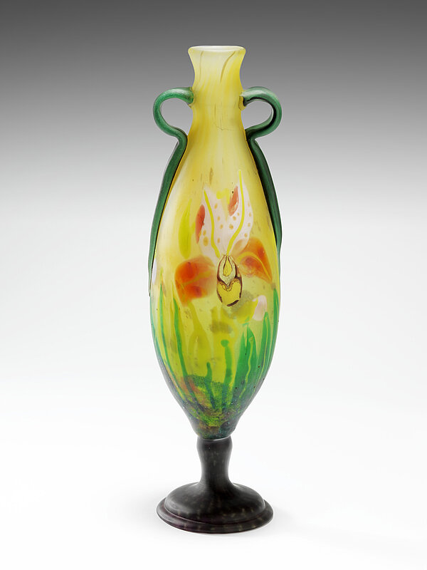Schneider Verreries, Vase mit Blüten-Dekor, 1918–1922