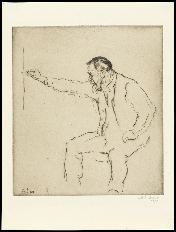 Emil Orlik, Ferdinand Hodler an der Staffelei, 1911