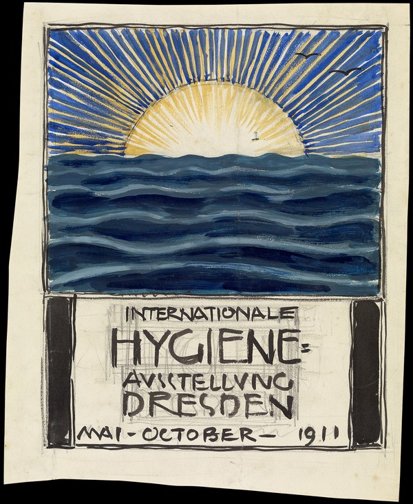 Franz von Stuck, Entwurf für das Plakat "Internationale Hygieneausstellung Dresden" 1911, um 1911