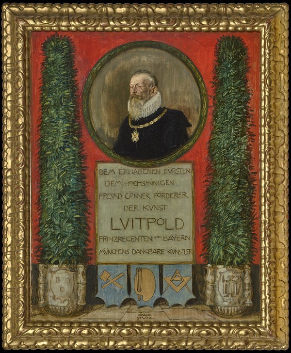 Franz von Stuck, Huldigung der Münchner Künstler an Prinzregent Luitpold anlässlich der Einsetzung der Monumental-Kommission, um 1901