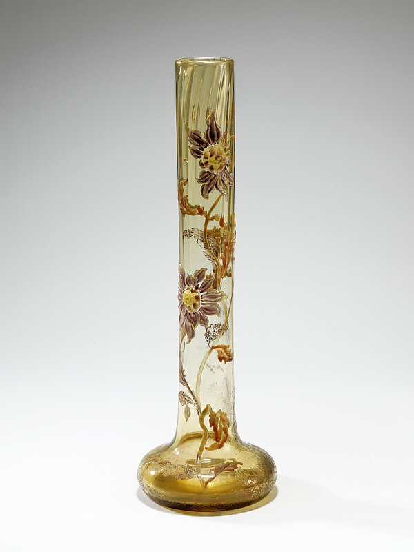 Émile Gallé, Vase mit Dahlien oder Chrysanthemen-Dekor, um 1885