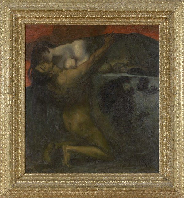 Adolf Hengeler, Der Kuß der Sphinx
Kopie von Adolf Hengeler? nach dem Original von Franz Stuck (1895), um 1896