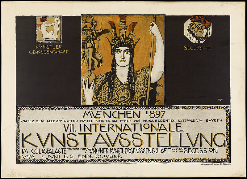 Franz von Stuck, Plakat zur VII. Internationalen Kunstausstellung in München, 1897